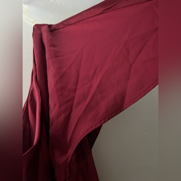 CUPSHE Women's Satin Backless One Shoulder Short Sleeve A-line Dress High Low - Picture 9 of 13